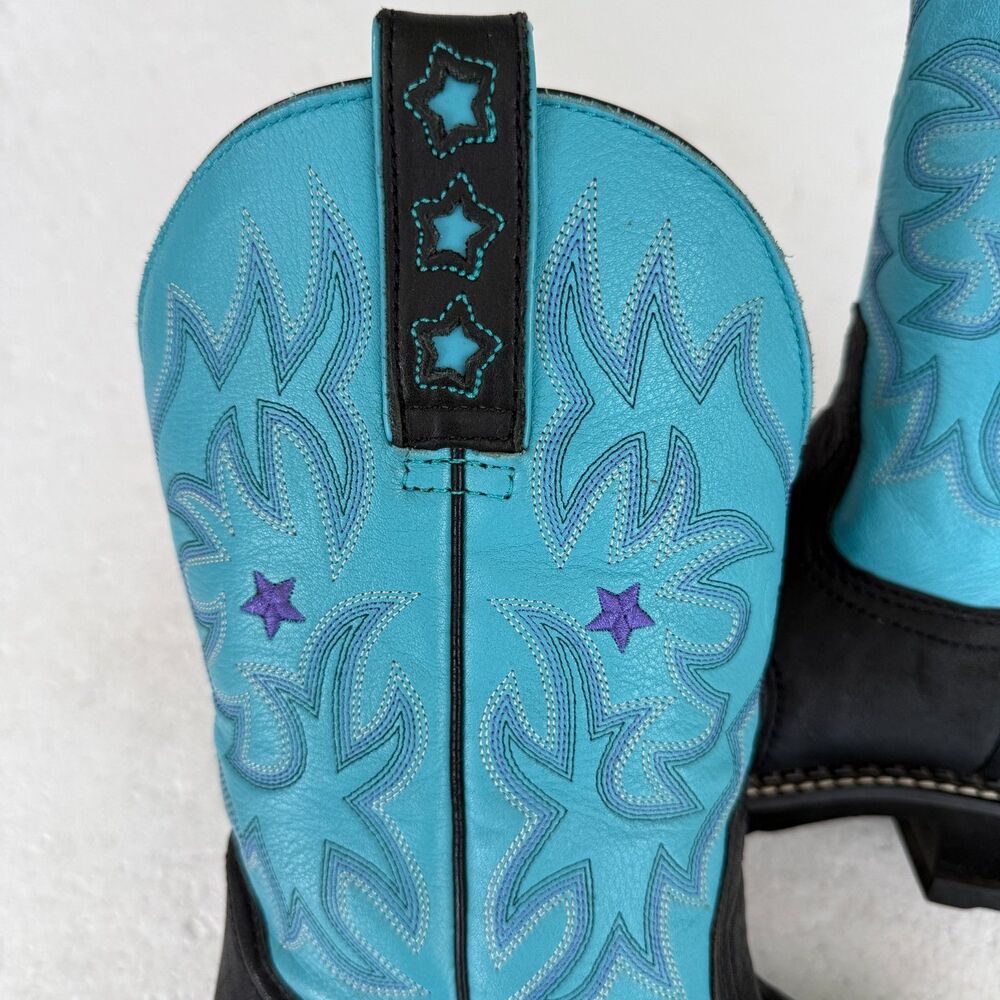 Ariat ProBaby Women’s Turquoise & Black Leather Western Cowboy Boots Size 6.5B - Picture 12 of 12